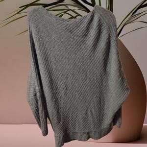 Juicy Couture Gray Ribbed Batwing Sweater